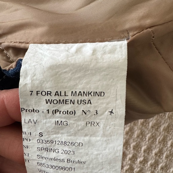 7 For All Mankind Indigo Denim Crop Top - Picture 4 of 4